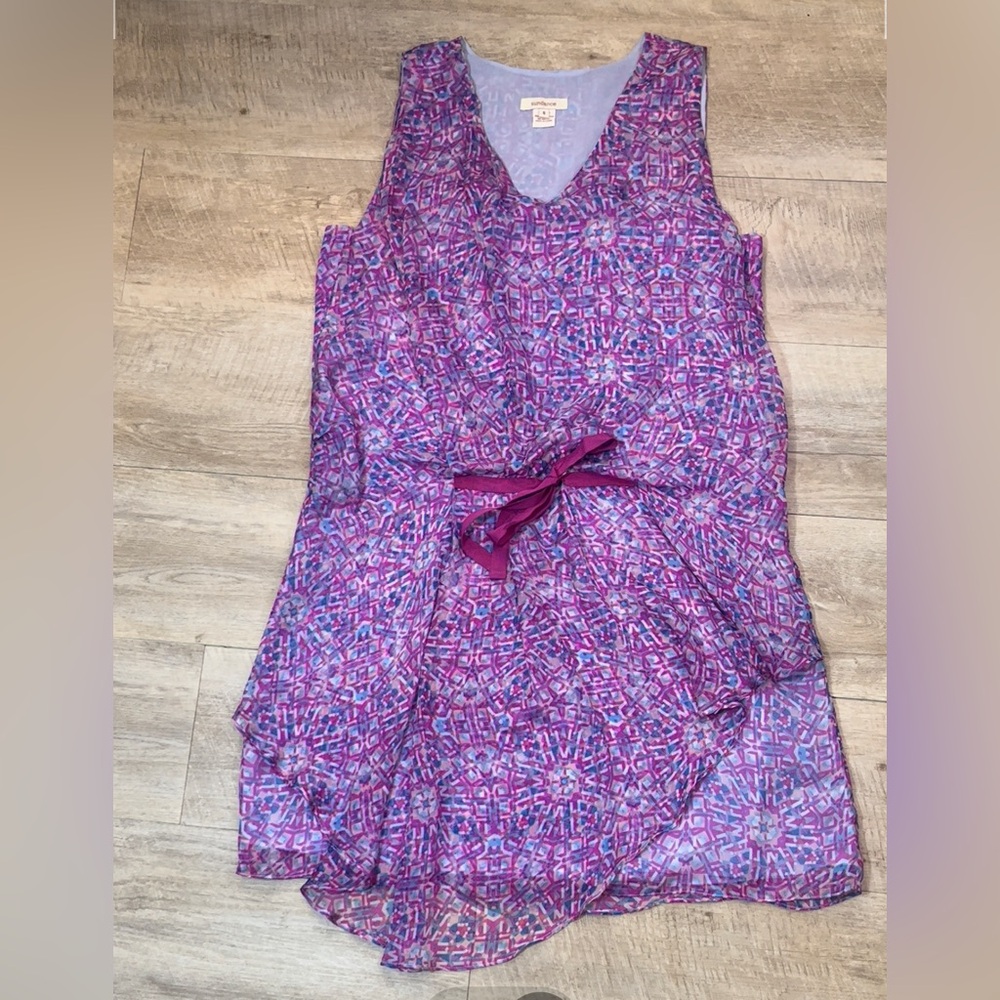 Sundance 100% Silk Chiffon Asymmetrical Dress Size 8